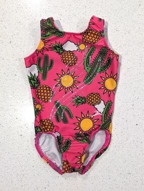 TINY TODDLER Motionwear Gymnastics Dance Leotard XXS 2xs Small SUMMER CACTUS FUN
